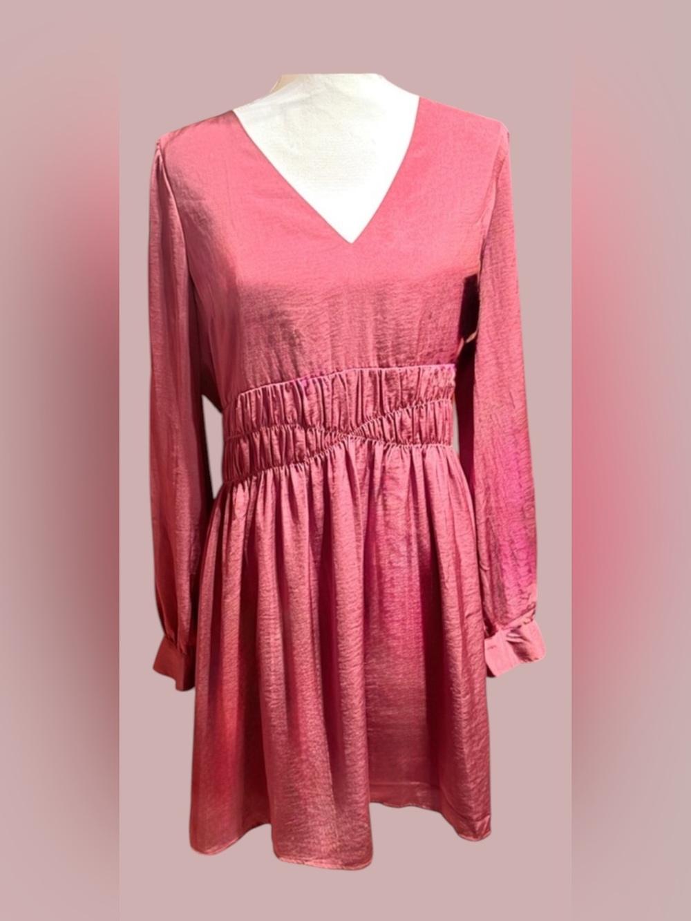 Express Dark Maroon Long Sleeve Dress